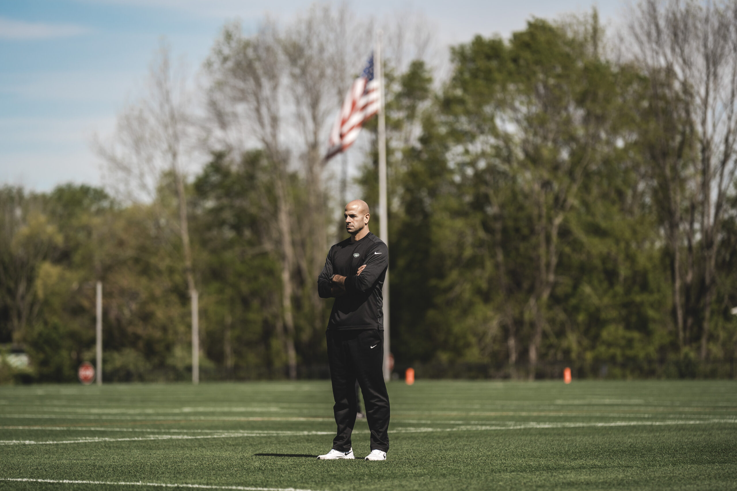 New York Jets Football Coach Saleh training