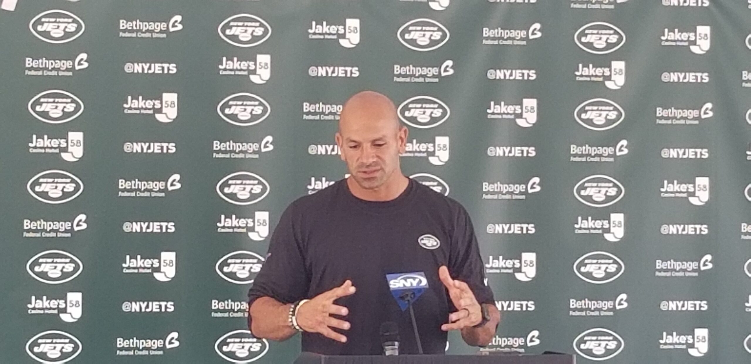 New York Jets Football Coach Saleh press conference