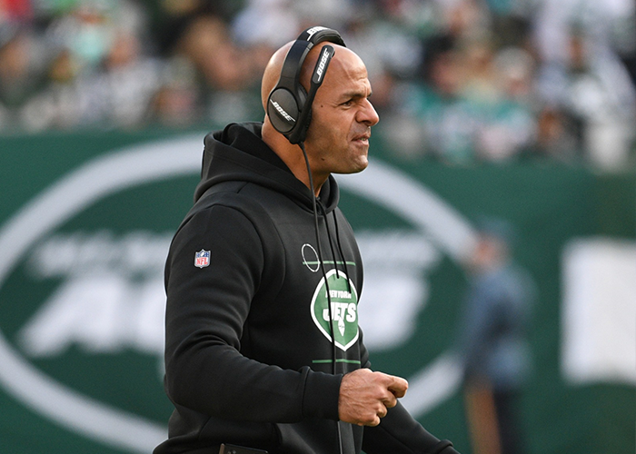 New York Jets Football Coach Saleh angry